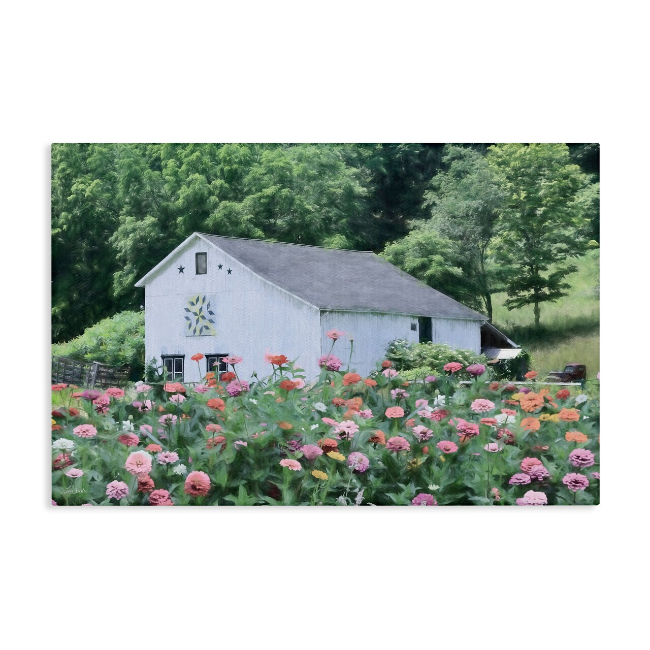 Stupell Industries Countryside House in Garden Canvas Design by Lori Deiter